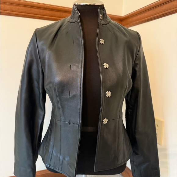 i.e. Petite Genuine Leather Jacket pecs - Picture 5 of 6